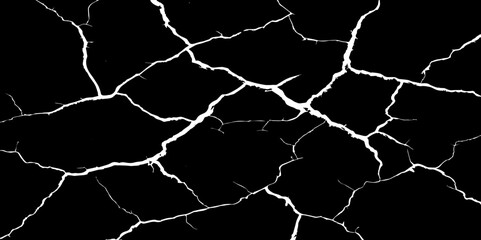 Generate an image depicting a high-contrast texture of a surface with luminous, branching cracks against a deep, dark, or black background. The cracks should appear to glow or be brightly highlighted.
