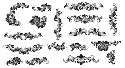 Ornamental design elements vector illustration: elegant floral baroque style for decorative use