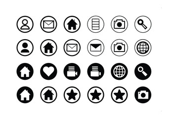 Icon Set: A collection of clean, simple, and elegant icons suitable for various digital interfaces and graphic design projects. Perfect for website, app and more.