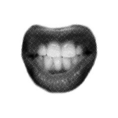 angry mouth in retro halftone style