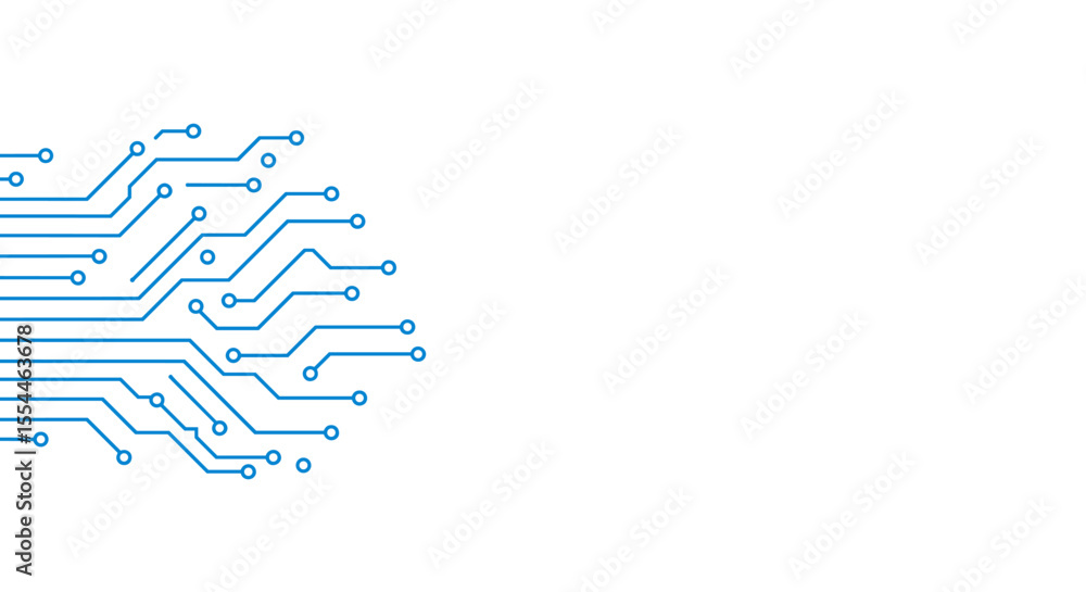 Poster tech circuit vector illustration: modern abstract design for print and poster in minimalist line sty