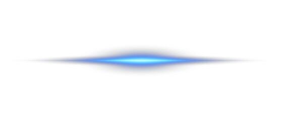 Png Glowing horizontal blue light line with radiant shine and beam effect. Futuristic energy streak with shimmer, flare, and neon glow. Perfect for digital highlights. Png illustration.