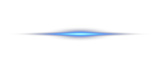 Png Glowing horizontal blue light line with radiant shine and beam effect. Futuristic energy streak with shimmer, flare, and neon glow. Perfect for digital highlights. Png illustration.