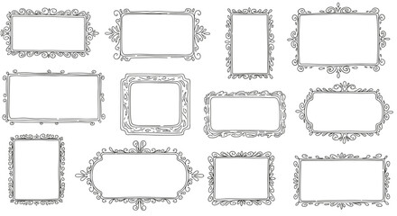 Vintage ornate frames collection vector illustration for design projects