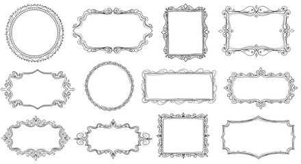 Ornate vintage frames vector illustration for decorative design