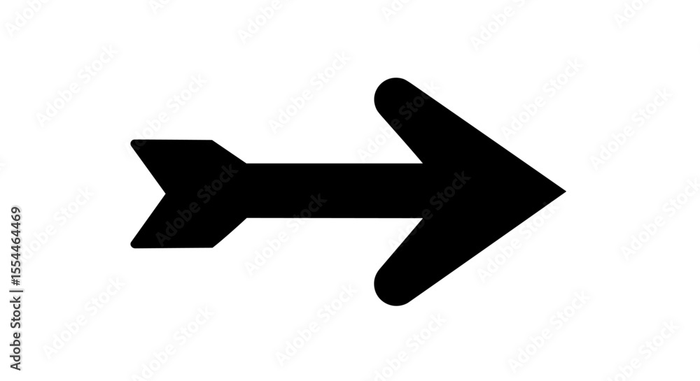 Poster bold right arrow vector illustration for navigation and design