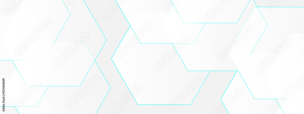 Aufkleber abstract seamless background with overlapping translucent white hexagons on a light gray to white gr