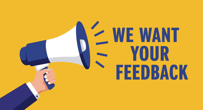 Feedback request concept vector illustration for communication design in flat style