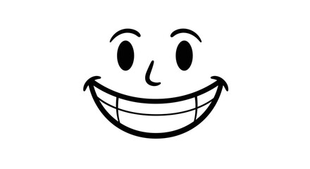 Fototapeta premium Smiling face vector illustration for emoji design in minimalist style