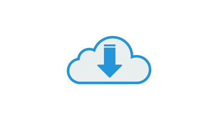 Obraz premium Cloud download icon vector illustration for digital concepts and ui design