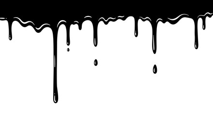 Melting ink drips vector illustration for abstract design, minimalist style