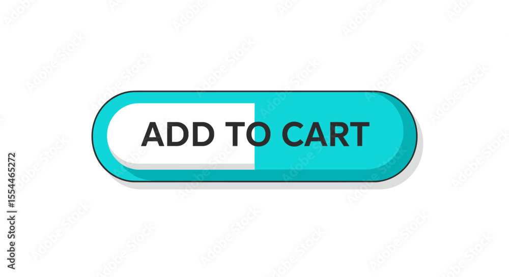 Poster add to cart vector illustration for e-commerce design in flat style