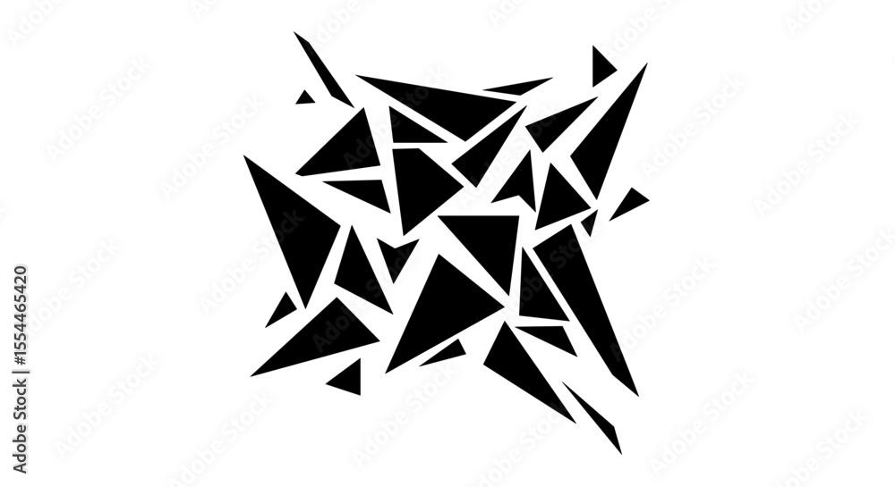 Poster abstract geometric vector illustration of black triangles in dynamic flat style for modern design