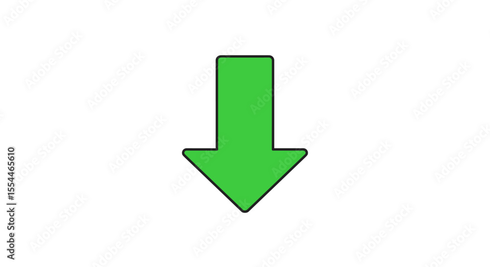 Poster green arrow vector illustration for navigation and design in minimalistic flat style