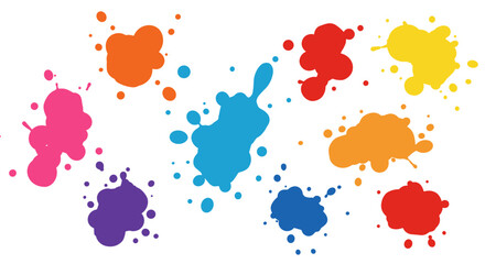 Colorful ink splatter vector illustration for creative print design in flat style