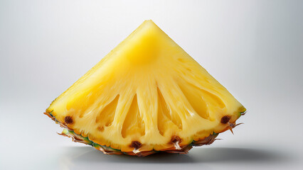 Fresh Pineapple Slices on White Background
