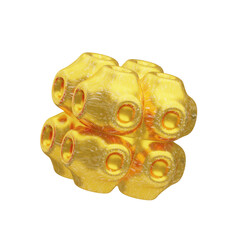 3D Glitter Abstract Yellow Orbital Disc