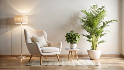 Fototapeta premium Modern Minimalist Interior with Plants