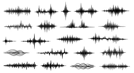 Abstract soundwaves vector illustration for audio design and music projects in digital minimalist style