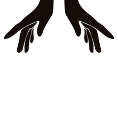 God blessed hands silhouette. Vector illustration of human hands isolated transparent background.  EPS 10