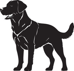 Labrador silhouette: A sleek and elegant silhouette of a Labrador dog, showcasing the breed's distinct form and graceful posture. 