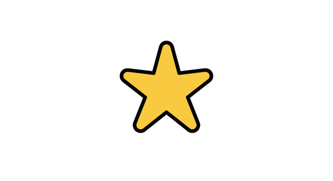 Bright yellow star vector illustration for modern design and decorative use