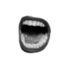 Screaming  mouth in retro halftone style