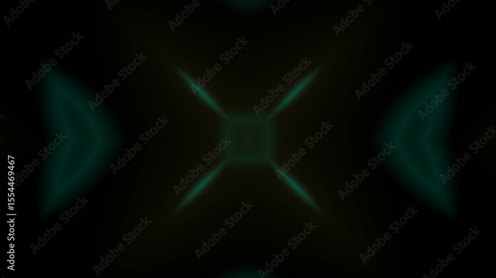 Poster glowing neon kaleidoscope animation with central focus. abstract seamless motion of neon lines creat