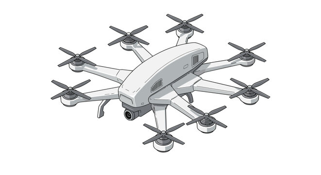 Drone technology vector illustration: futuristic uav design for tech posters