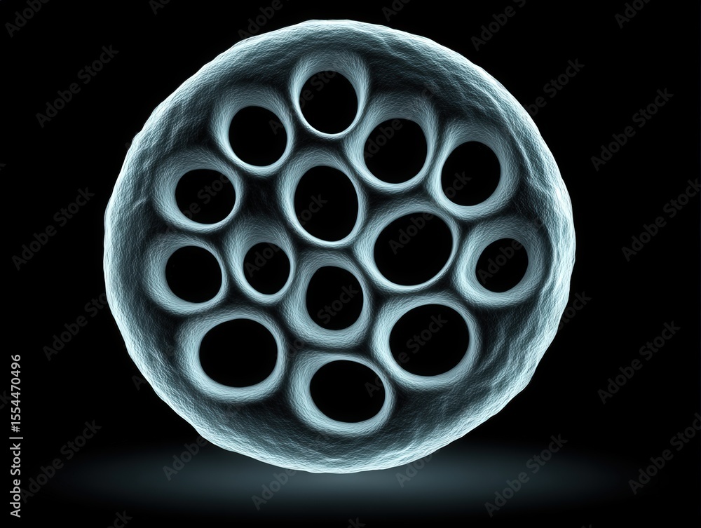 Poster intricate design showcasing biological microstructure with complex textures and delicate patterns il