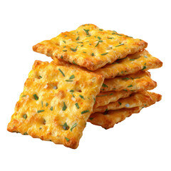 Deliciously Crispy Snack Crackers Topped with Cheddar and Chive Flavors Perfect for Parties or Casual Gatherings