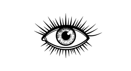 Intricate eye art vector illustration for tattoo design in minimalist style