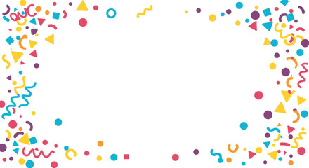 Colorful confetti celebration vector illustration for party invitation design in flat style