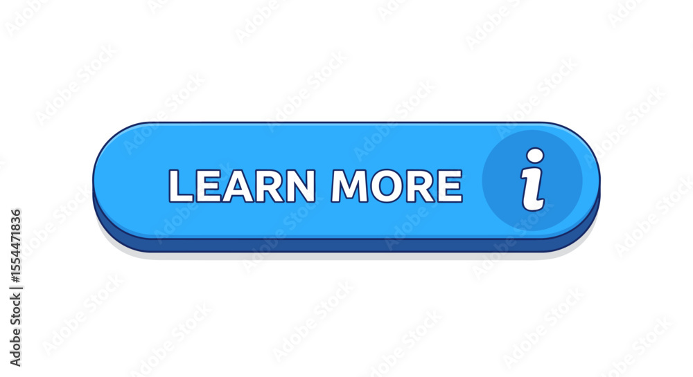 Poster learn more button vector illustration for web design projects