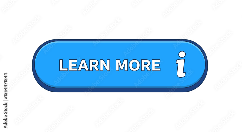 Poster vector illustration of a blue information button for web design