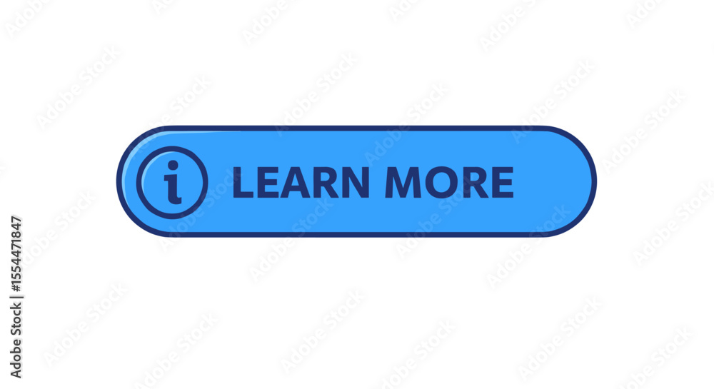 Poster learn more button vector illustration for web interfaces in flat design