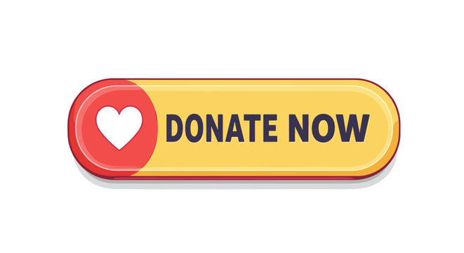Charity donation button vector illustration: vibrant design for fundraising campaigns, ui, web