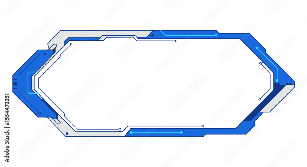 Poster futuristic tech interface frame vector illustration for sci-fi design and print in modern style