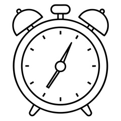 Alarm clock line art vector