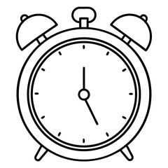 Alarm clock line art vector