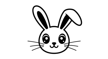 Cute bunny face vector illustration for easter and spring designs