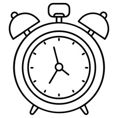 Alarm clock line art vector
