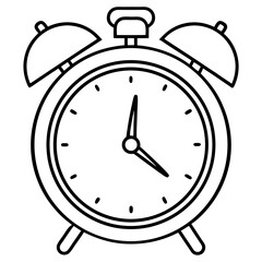 Alarm clock line art vector