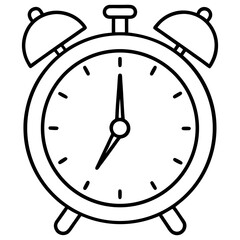 Alarm clock line art vector