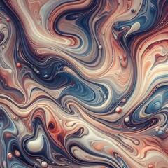 Swirled liquid marble with glossy surface and dreamy colors