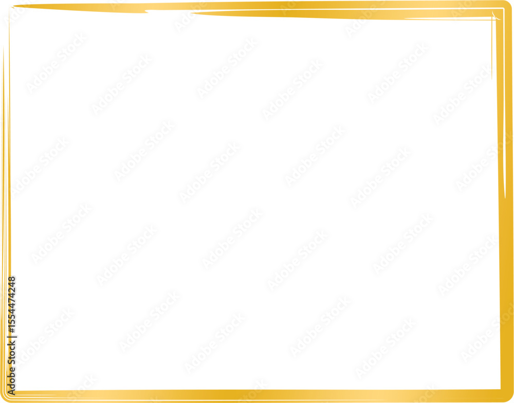 Poster gold square frame element with line border