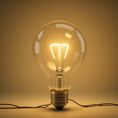 Glowing electric light bulb on a dark background, a bright concept of innovation and ideas