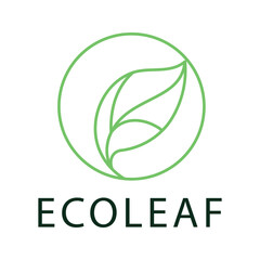 Eco Leaf Logo Green Leaf Circle Design ecoleaf