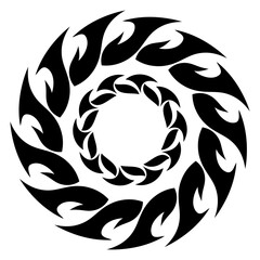 Spiral Fire Element with Tribal Aesthetic