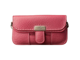 A small, pink leather wallet-on-chain